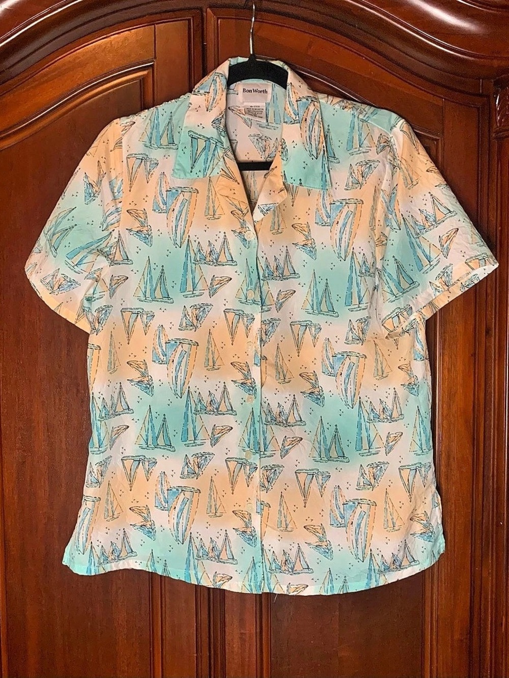 BonWorth Womens Abstract Print Shirt XSP Like New
